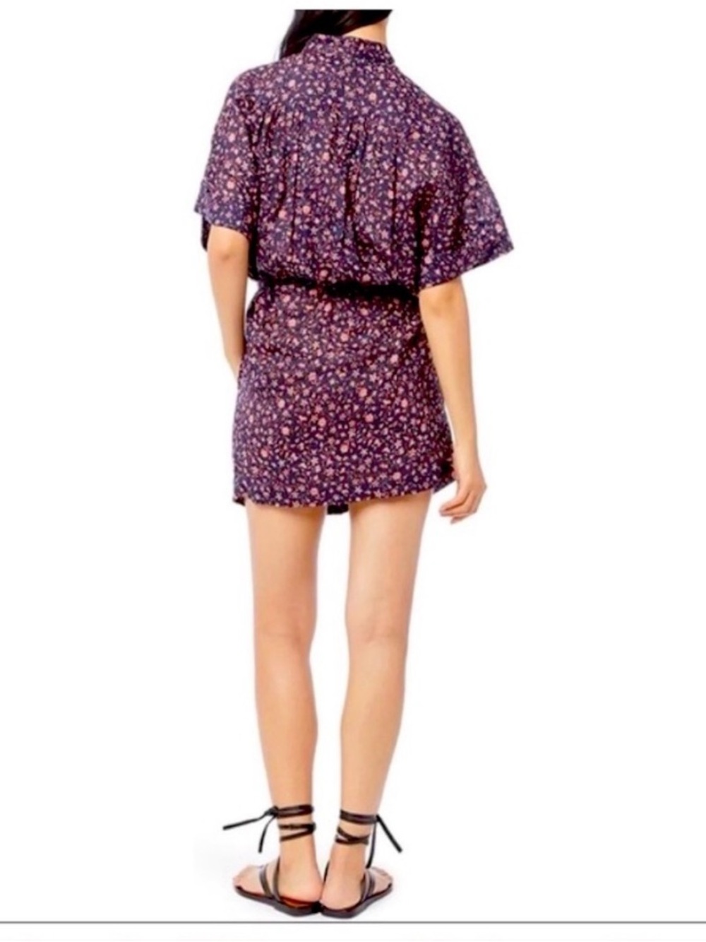 FRAME Denim Floral Belted Mini Dress Size S - Picture 2 of 10